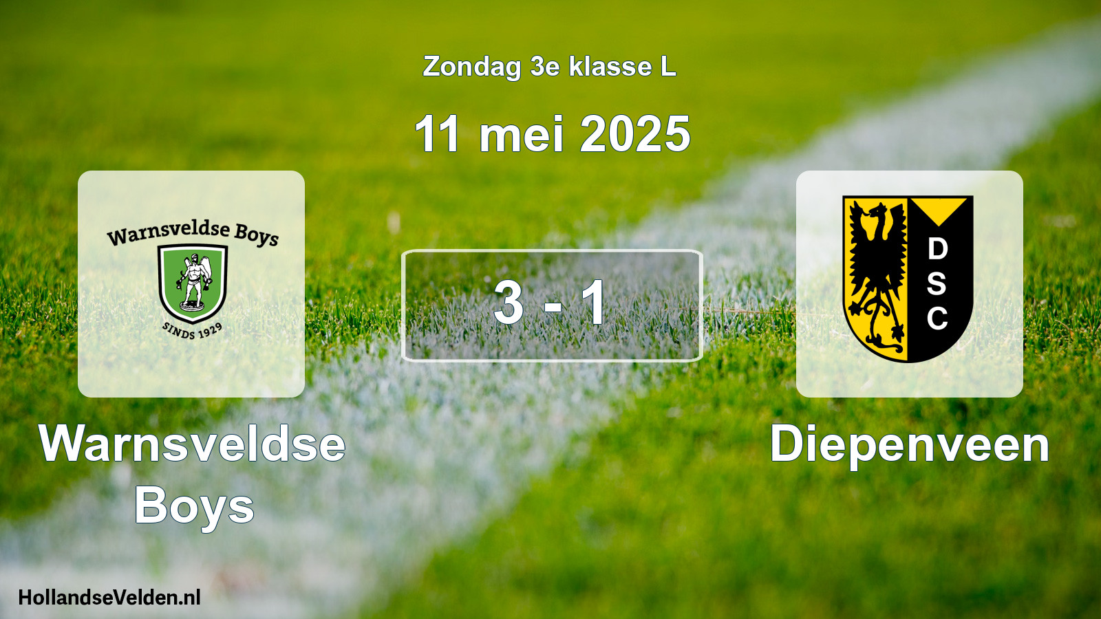 Total number of matches played: Warnsveldse Boys - Diepenveen 3 - 1 (11 May 2025)