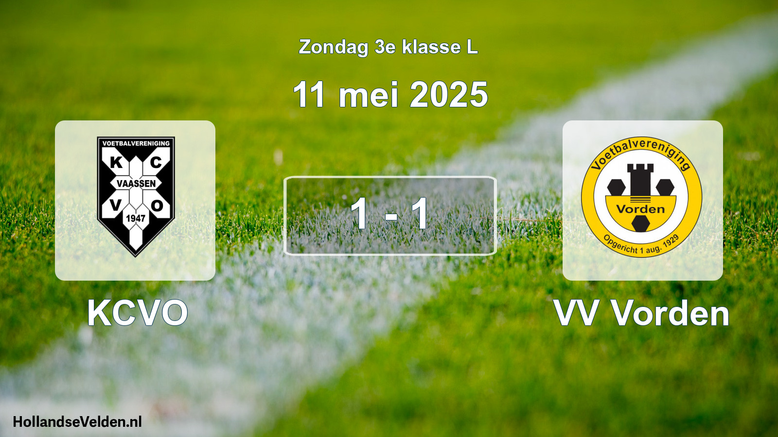 Total number of matches played: KCVO - VV Vorden 1 - 1 (11 May 2025)