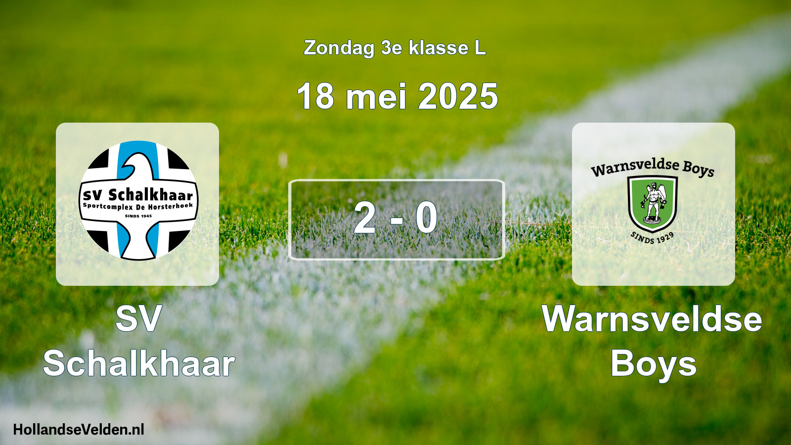 Total number of matches played: SV Schalkhaar - Warnsveldse Boys 2 - 0 (18 May 2025)