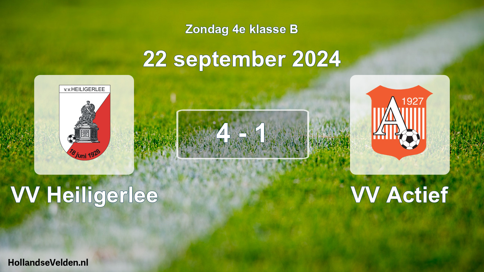 Total number of matches played: VV Heiligerlee - VV Actief 4 - 1 (22 September 2024)