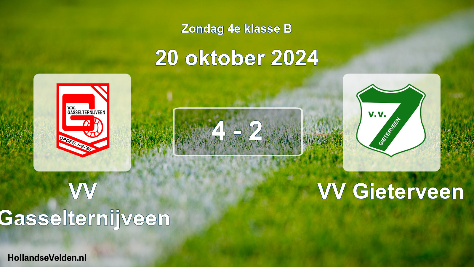 Total number of matches played: VV Gasselternijveen - VV Gieterveen 4 - 2 (20 October 2024)
