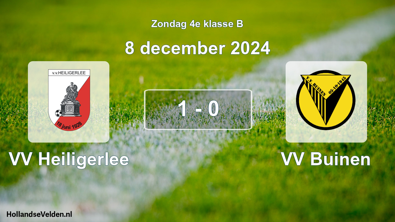 Total number of matches played: VV Heiligerlee - VV Buinen 1 - 0 (8 December 2024)