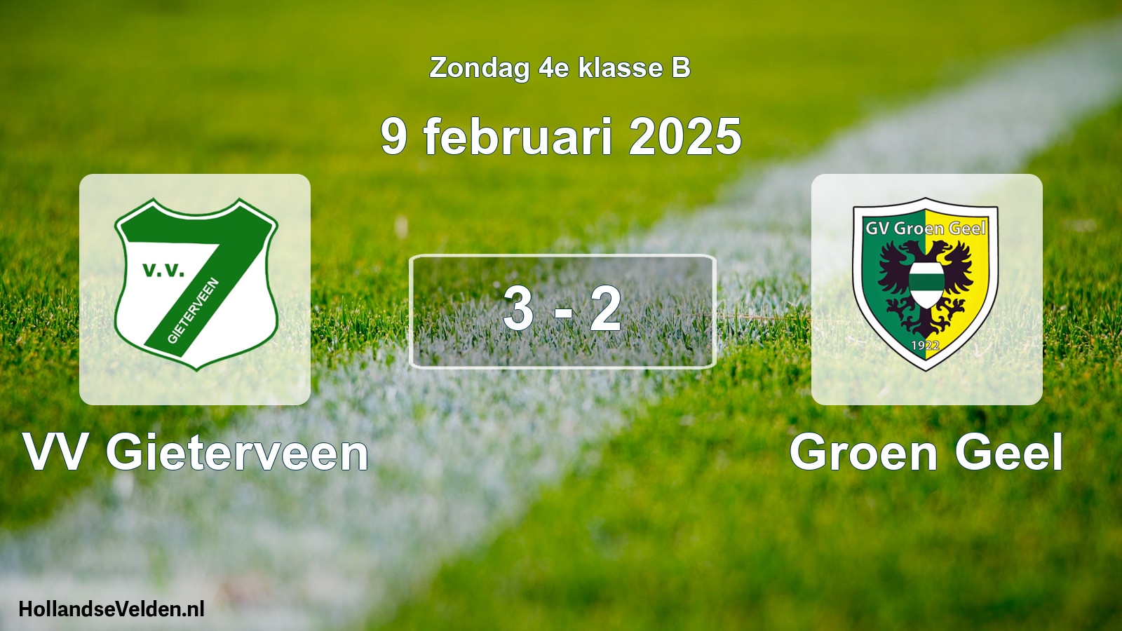 Total number of matches played: VV Gieterveen - Groen Geel 3 - 2 (9 February 2025)