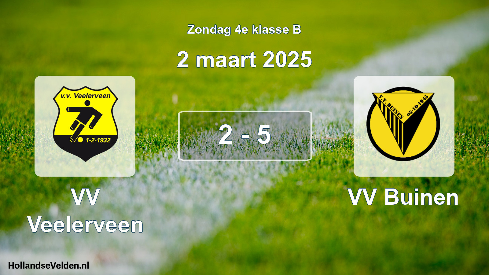 Total number of matches played: VV Veelerveen - VV Buinen 2 - 5 (2 March 2025)