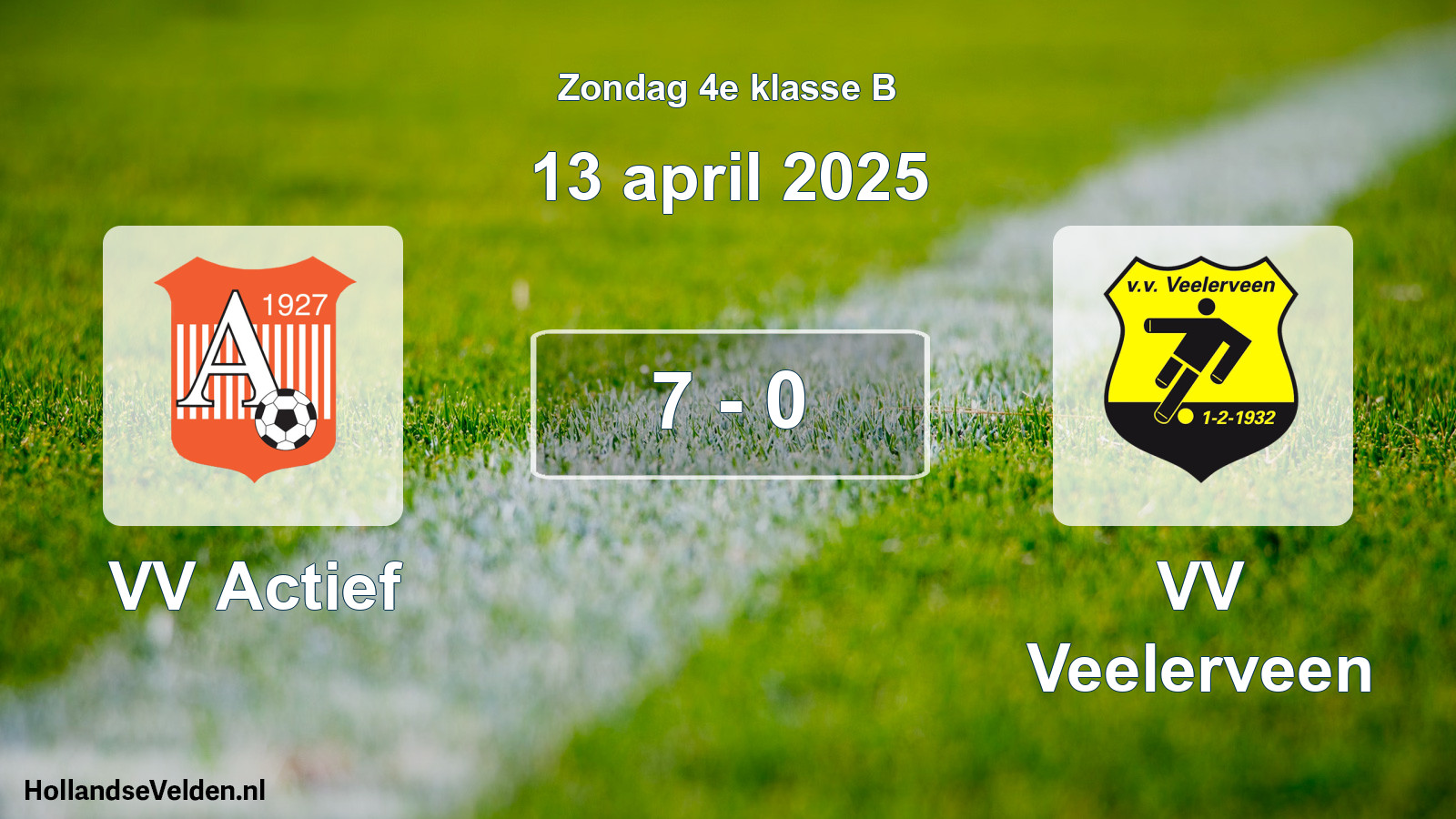 Total number of matches played: VV Actief - VV Veelerveen 7 - 0 (13 April 2025)