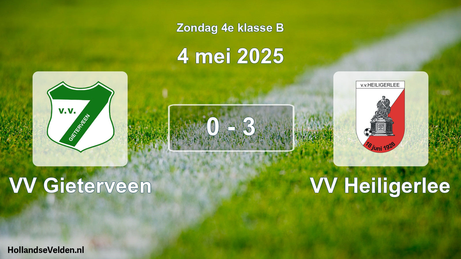 Total number of matches played: VV Gieterveen - VV Heiligerlee 0 - 3 (4 May 2025)