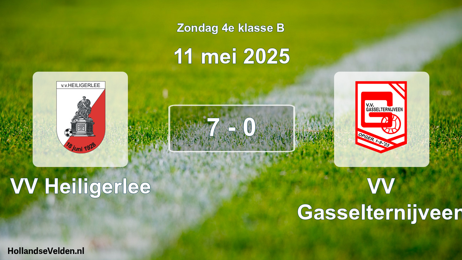 Total number of matches played: VV Heiligerlee - VV Gasselternijveen 7 - 0 (11 May 2025)