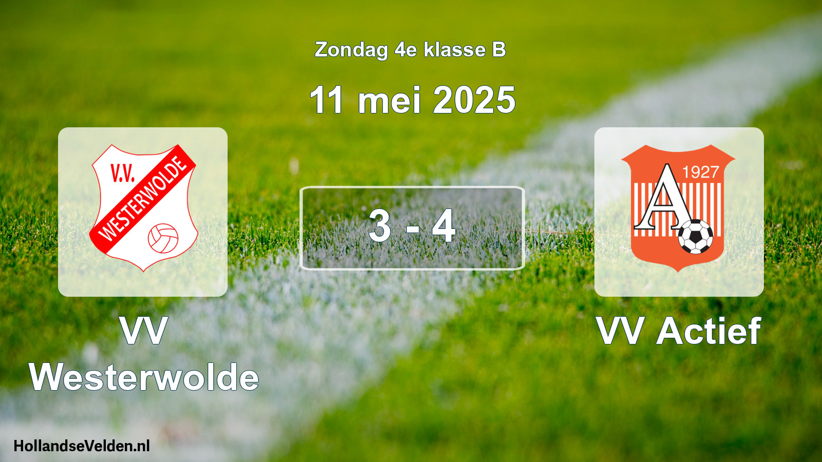 Total number of matches played: VV Westerwolde - VV Actief 3 - 4 (11 May 2025)