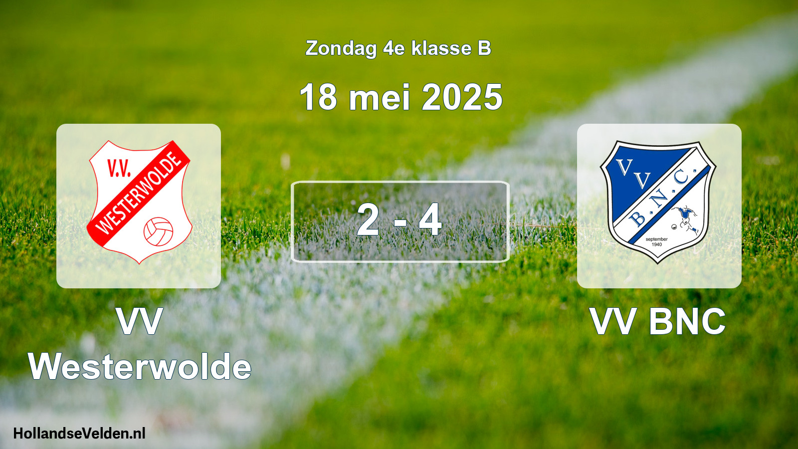 Total number of matches played: VV Westerwolde - VV BNC 2 - 4 (18 May 2025)