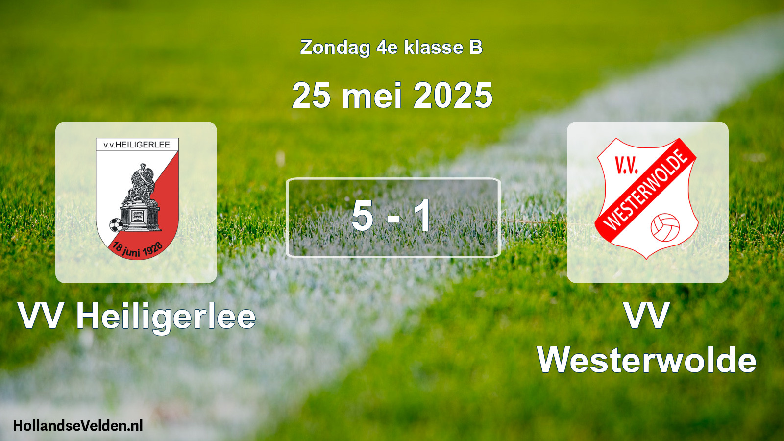 Total number of matches played: VV Heiligerlee - VV Westerwolde 5 - 1 (25 May 2025)