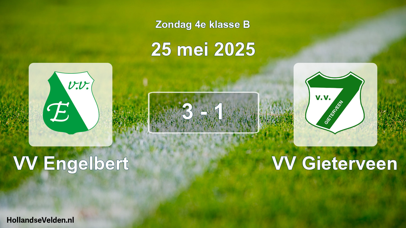 Total number of matches played: VV Engelbert - VV Gieterveen 3 - 1 (25 May 2025)