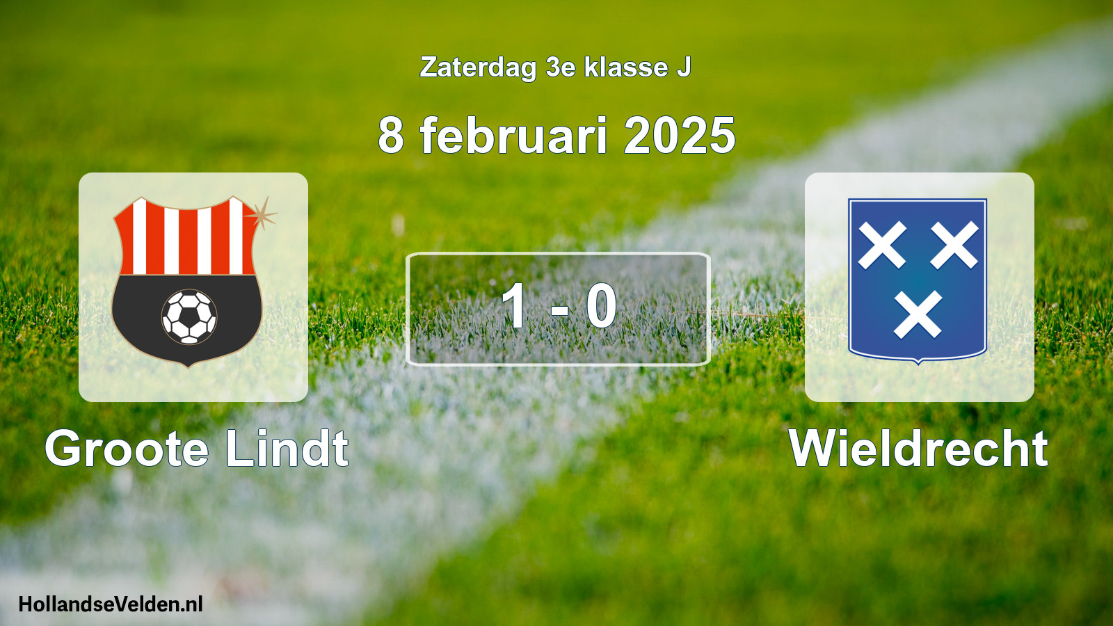 Total number of matches played: Groote Lindt - Wieldrecht 1 - 0 (8 February 2025)