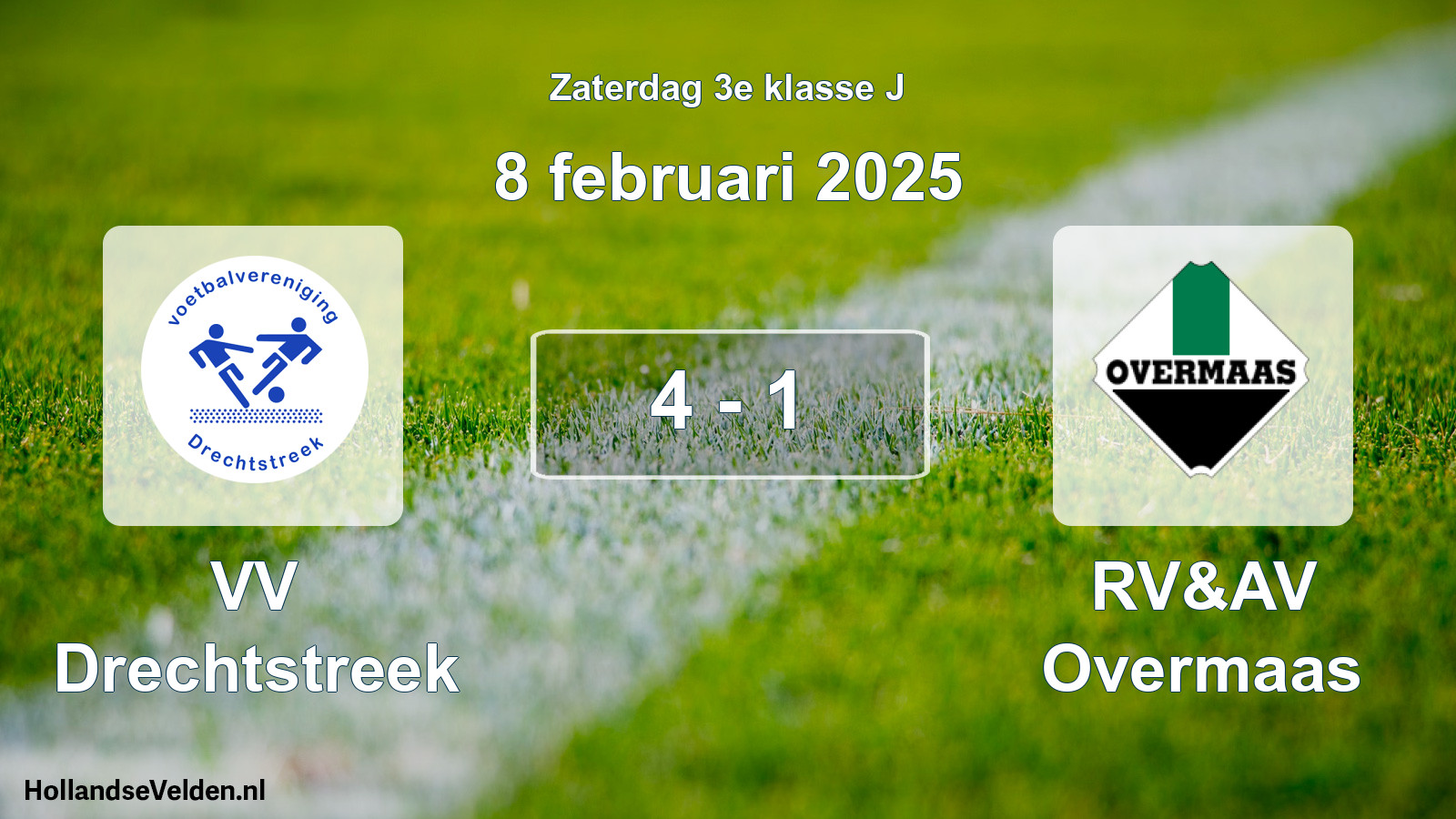 Total number of matches played: VV Drechtstreek - RV&AV Overmaas 4 - 1 (8 February 2025)