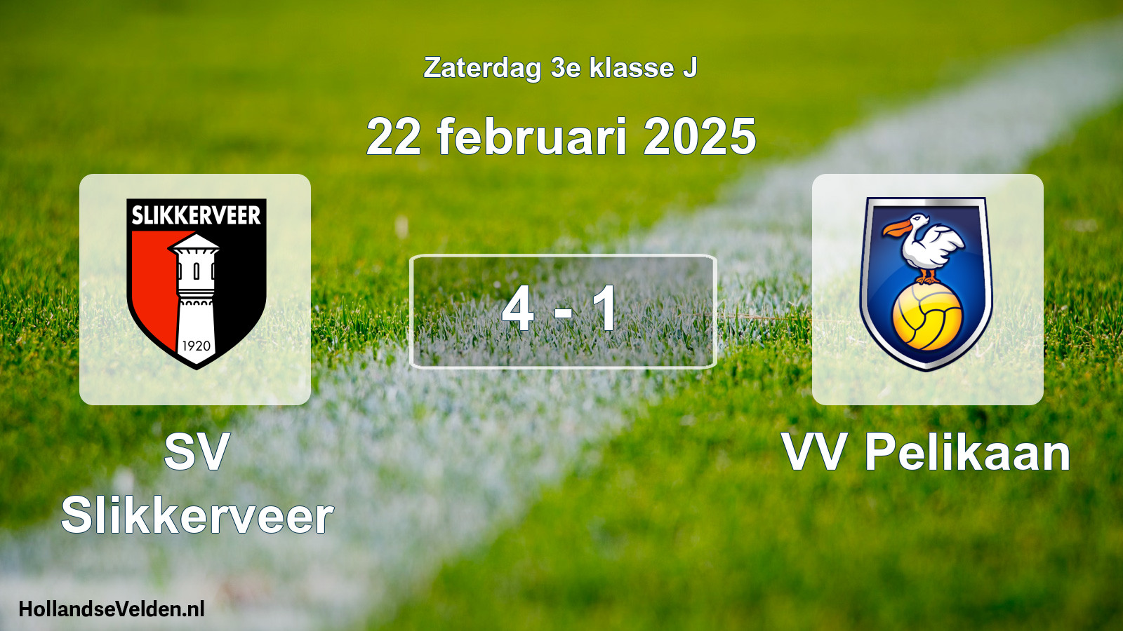 Total number of matches played: SV Slikkerveer - VV Pelikaan 4 - 1 (22 February 2025)