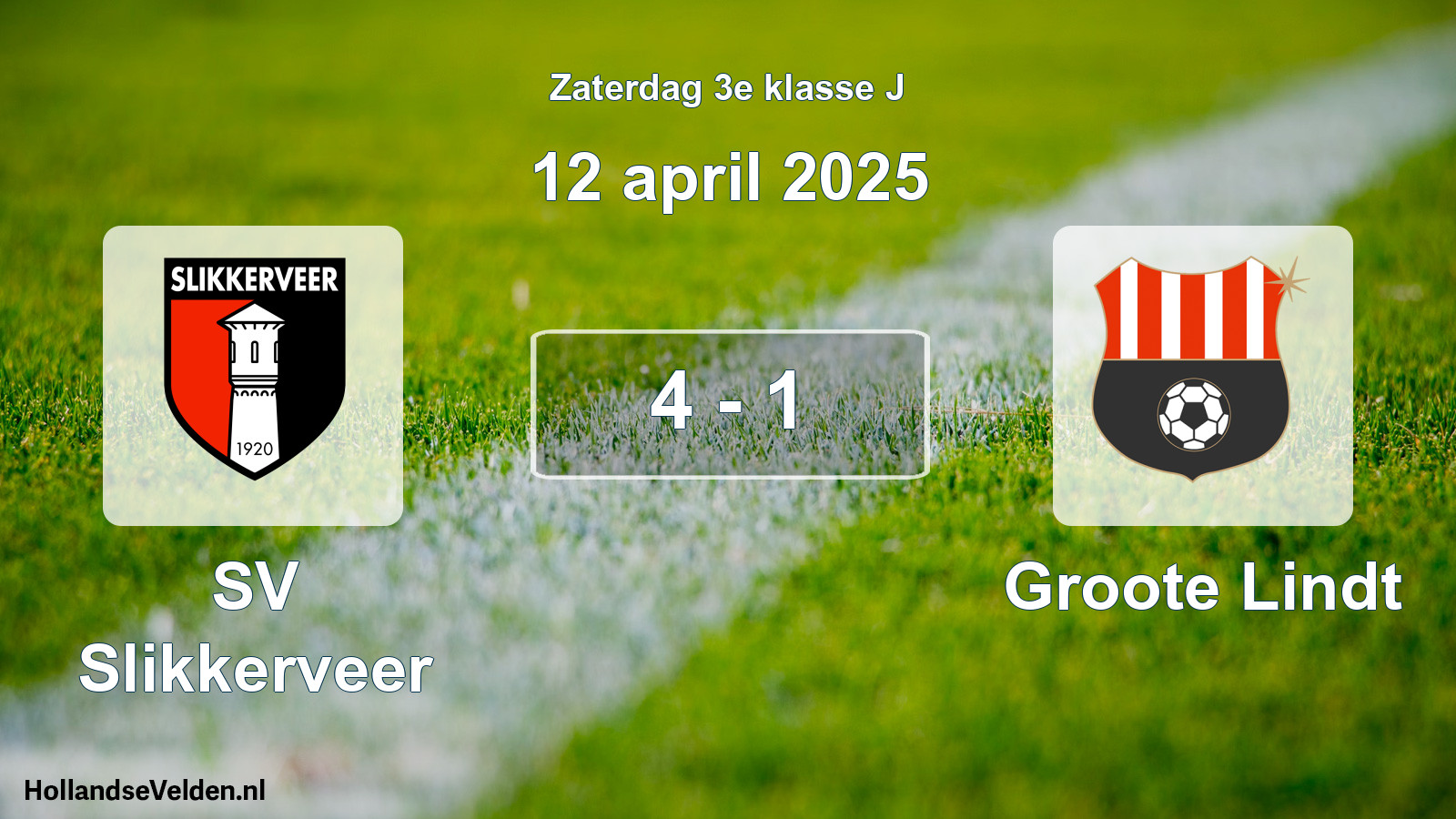 Total number of matches played: SV Slikkerveer - Groote Lindt 4 - 1 (12 April 2025)