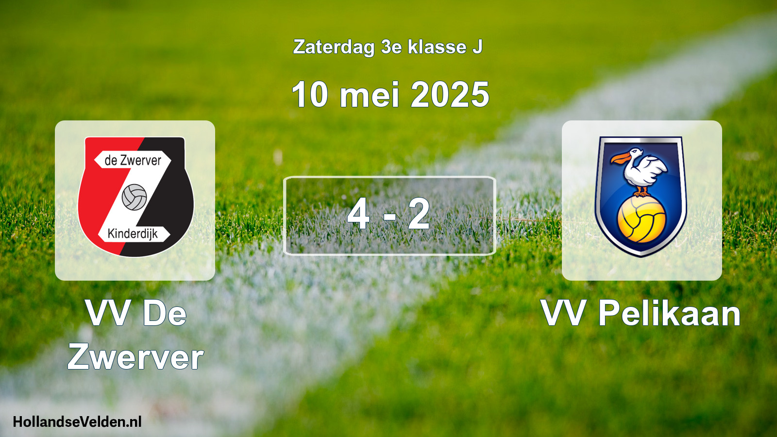 Total number of matches played: VV De Zwerver - VV Pelikaan 4 - 2 (10 May 2025)