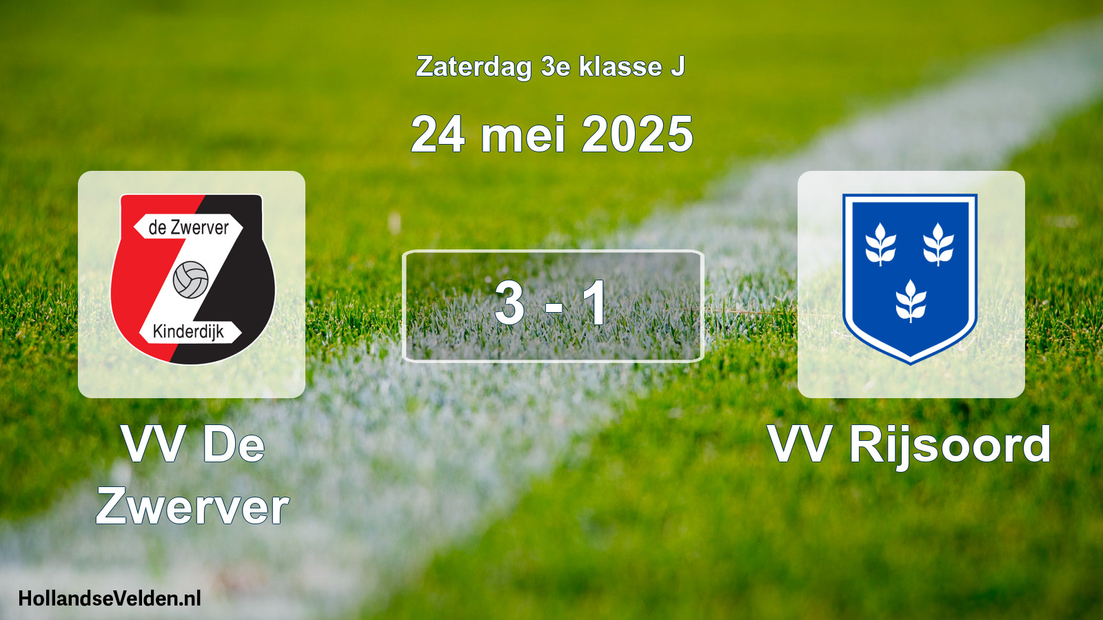 Total number of matches played: VV De Zwerver - VV Rijsoord 3 - 1 (24 May 2025)