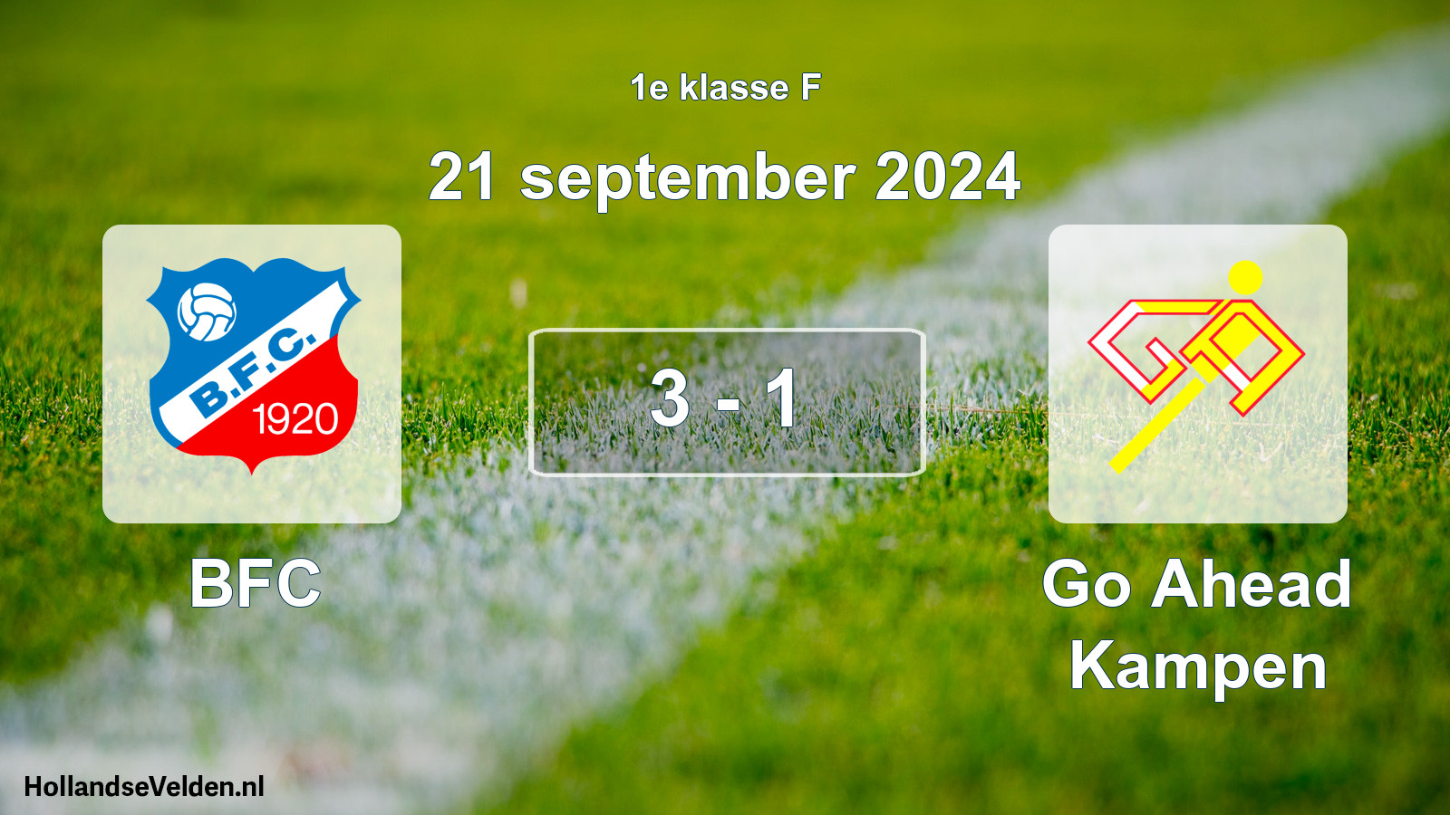 Total number of matches played: BFC - Go Ahead Kampen 3 - 1 (21 September 2024)
