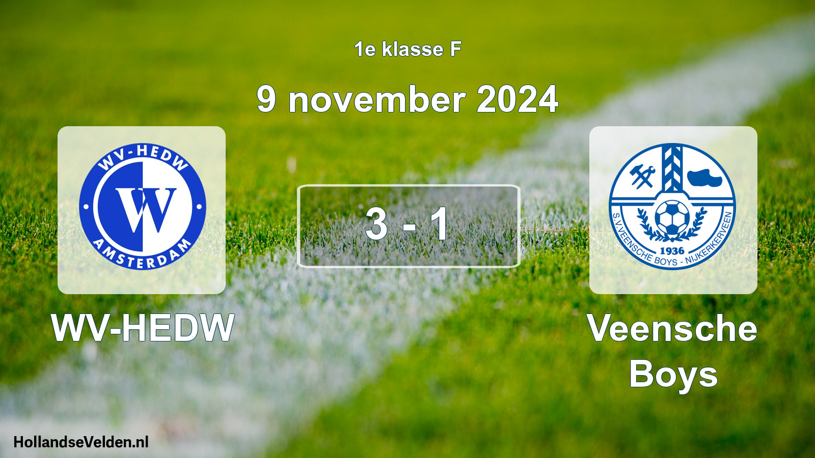 Total number of matches played: WV-HEDW - Veensche Boys 3 - 1 (9 November 2024)