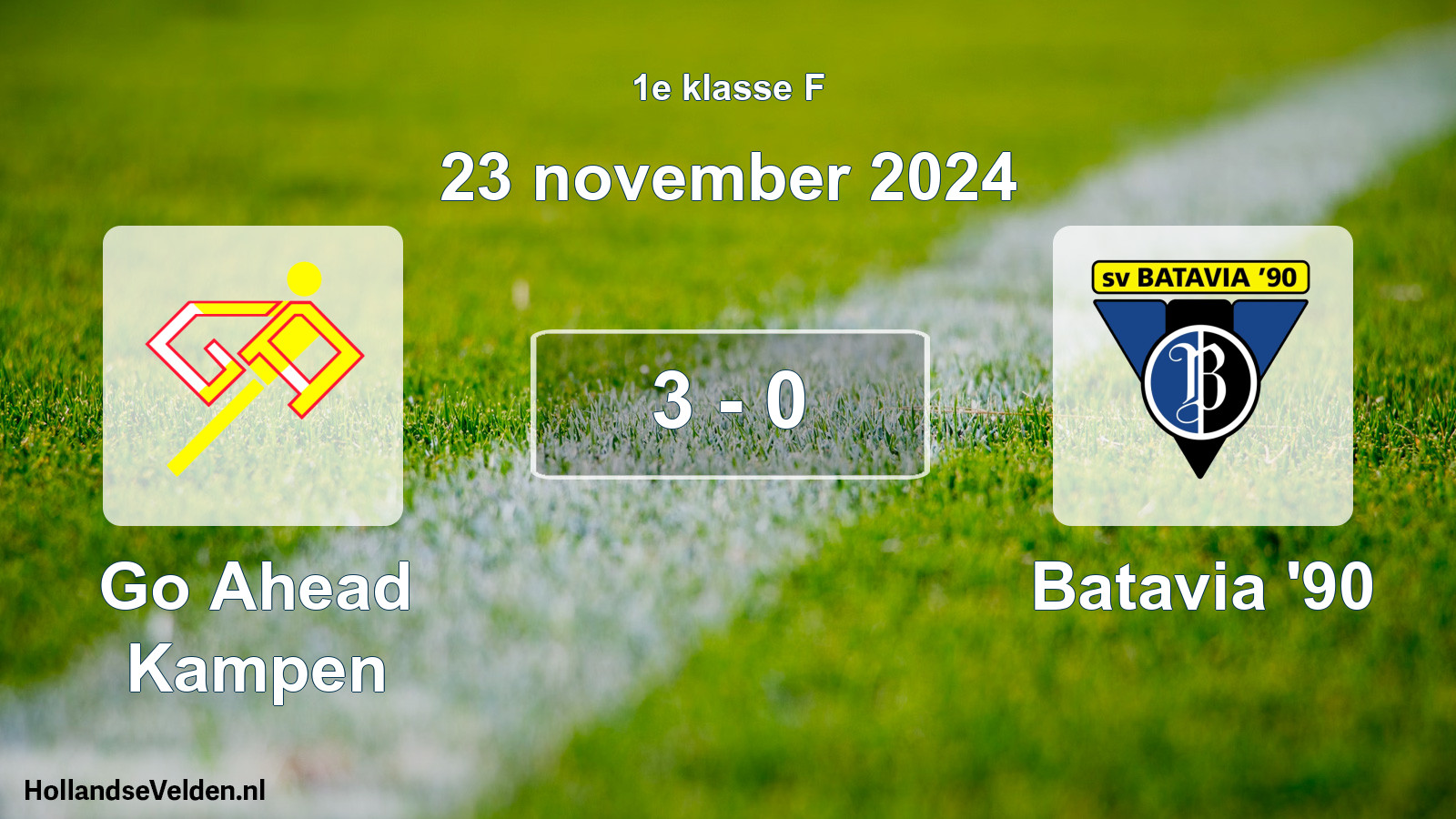 Total number of matches played: Go Ahead Kampen - Batavia '90 3 - 0 (23 November 2024)