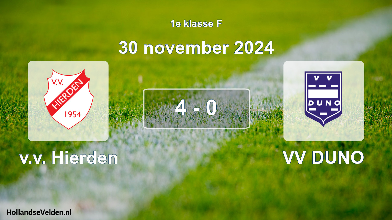 Total number of matches played: v.v. Hierden - VV DUNO 4 - 0 (30 November 2024)