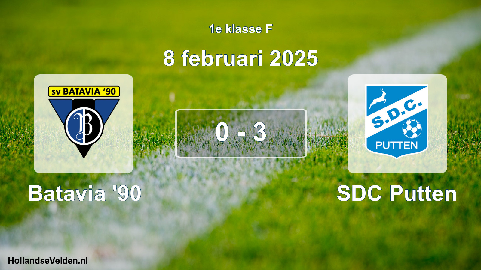 Total number of matches played: Batavia '90 - SDC Putten 0 - 3 (8 February 2025)