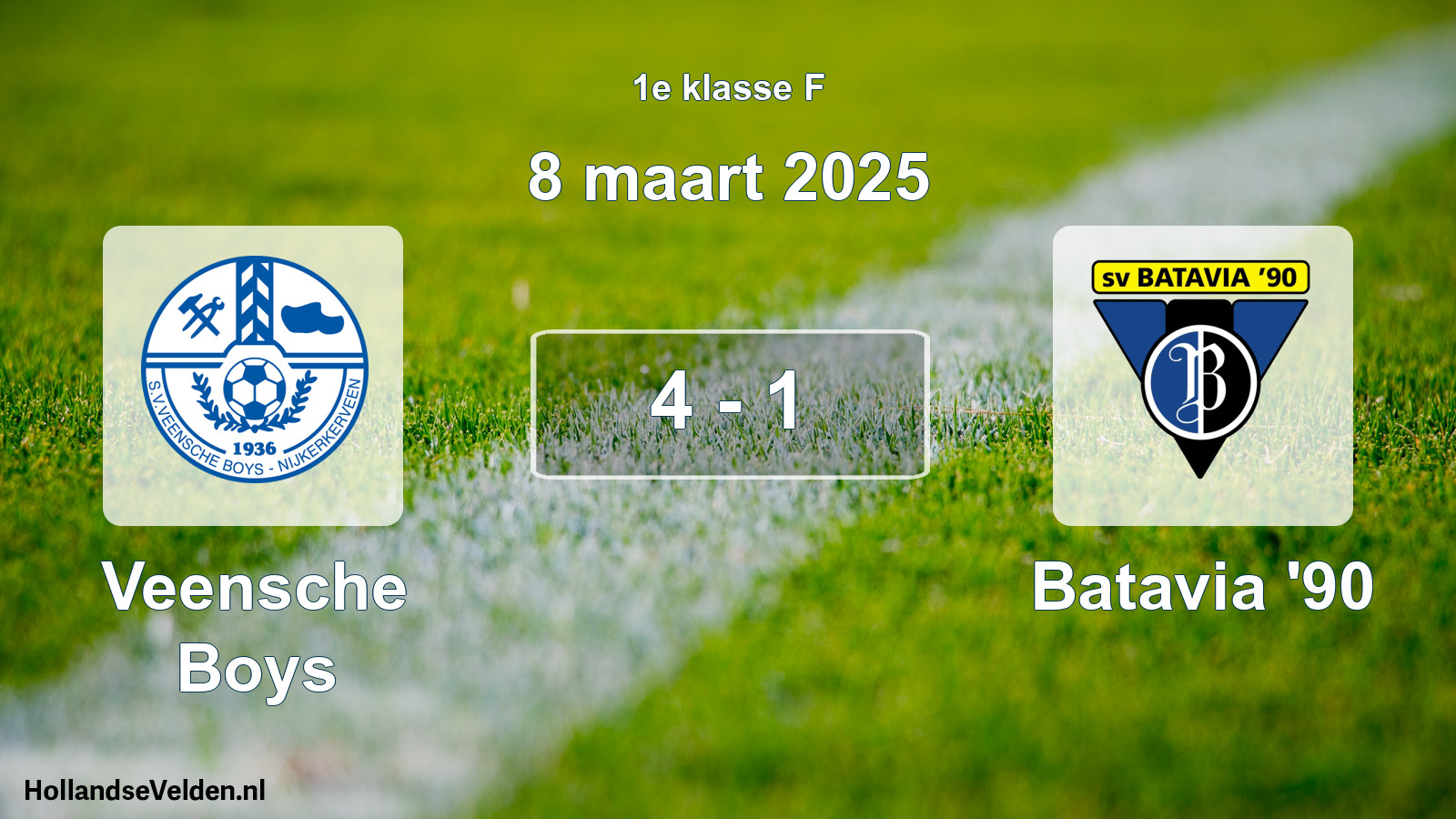 Total number of matches played: Veensche Boys - Batavia '90 4 - 1 (8 March 2025)