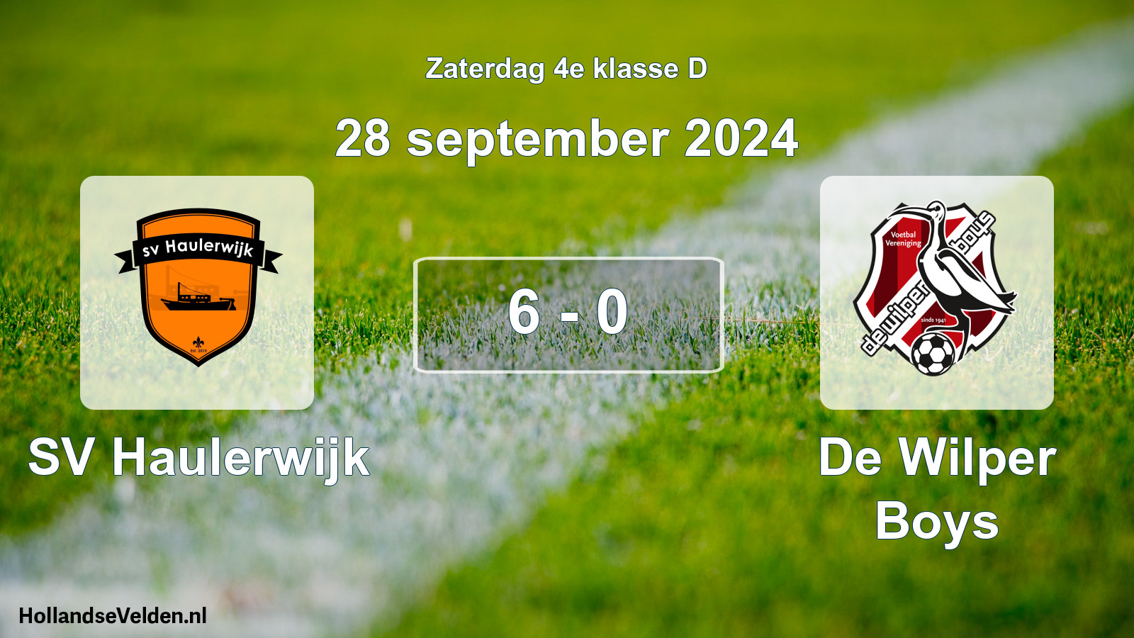 Total number of matches played: SV Haulerwijk - De Wilper Boys 6 - 0 (28 September 2024)