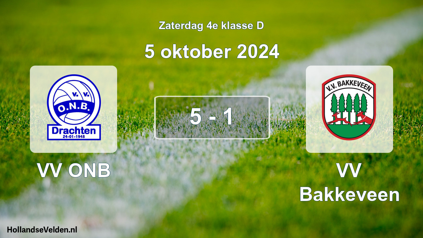 Total number of matches played: VV ONB - VV Bakkeveen 5 - 1 (5 October 2024)