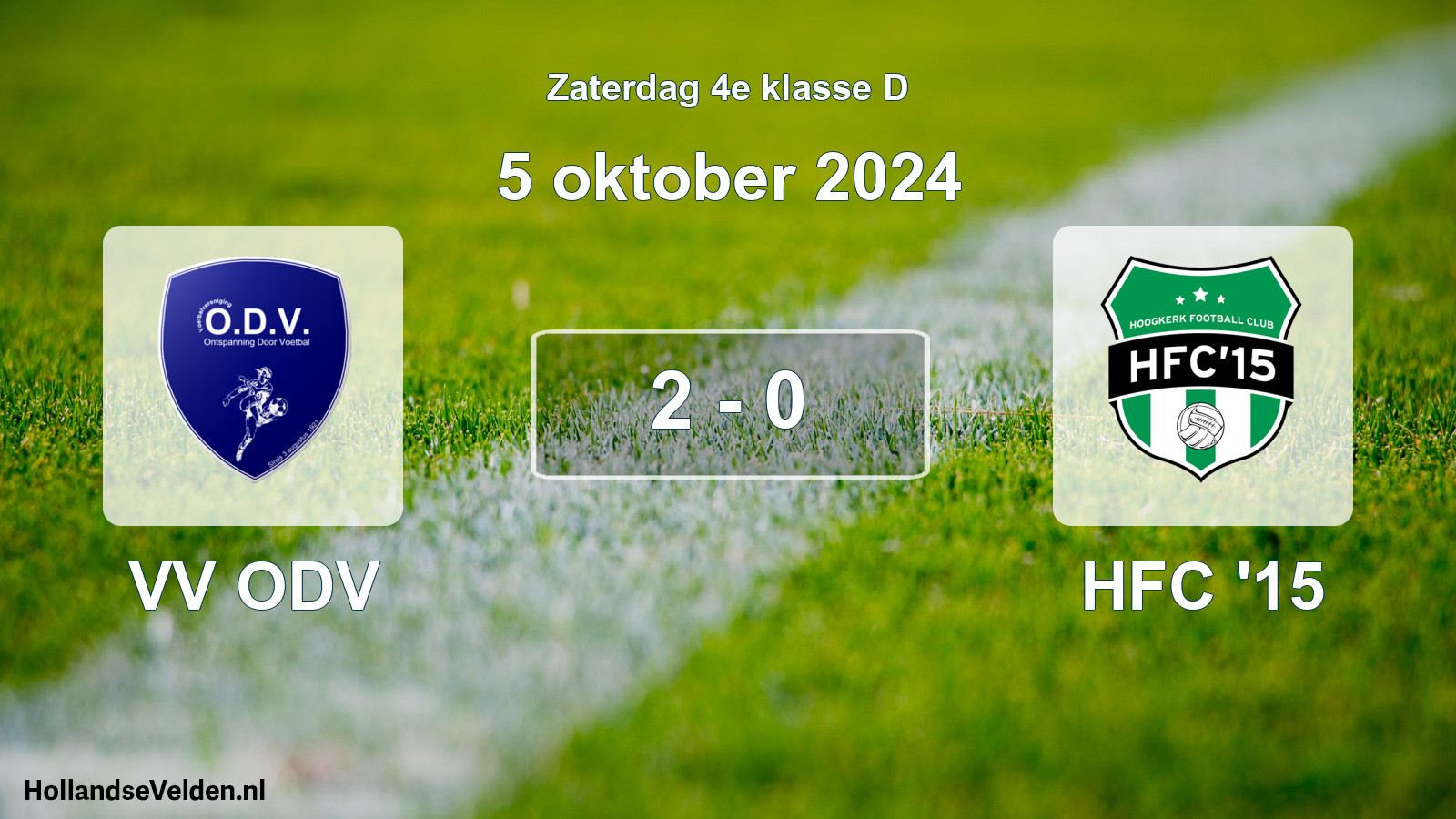 Total number of matches played: VV ODV - HFC '15 2 - 0 (5 October 2024)