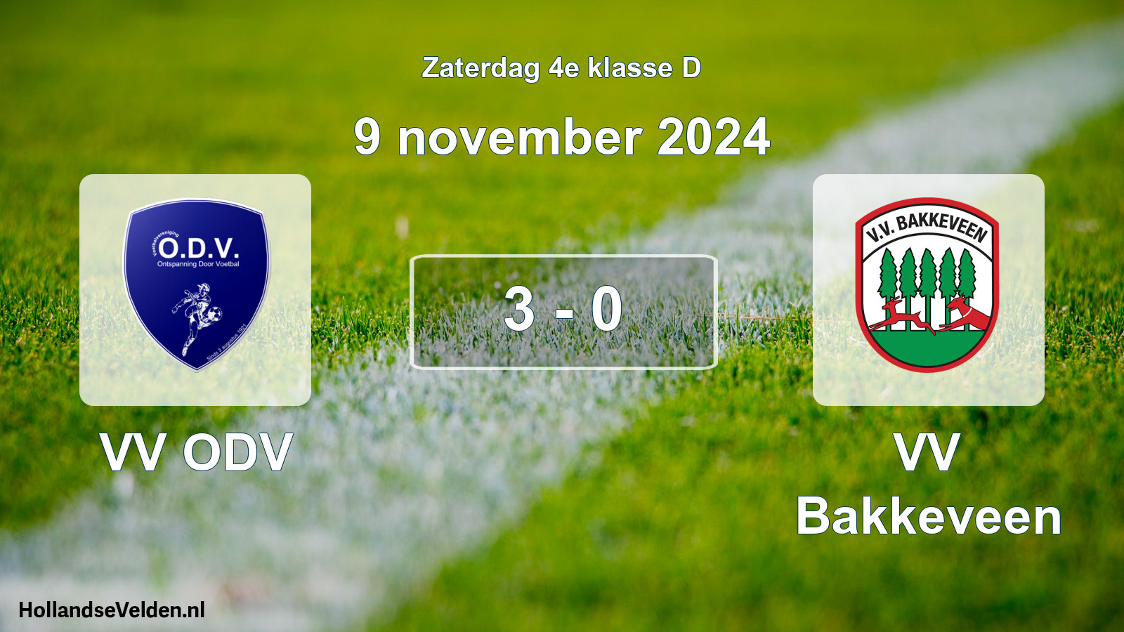 Total number of matches played: VV ODV - VV Bakkeveen 3 - 0 (9 November 2024)