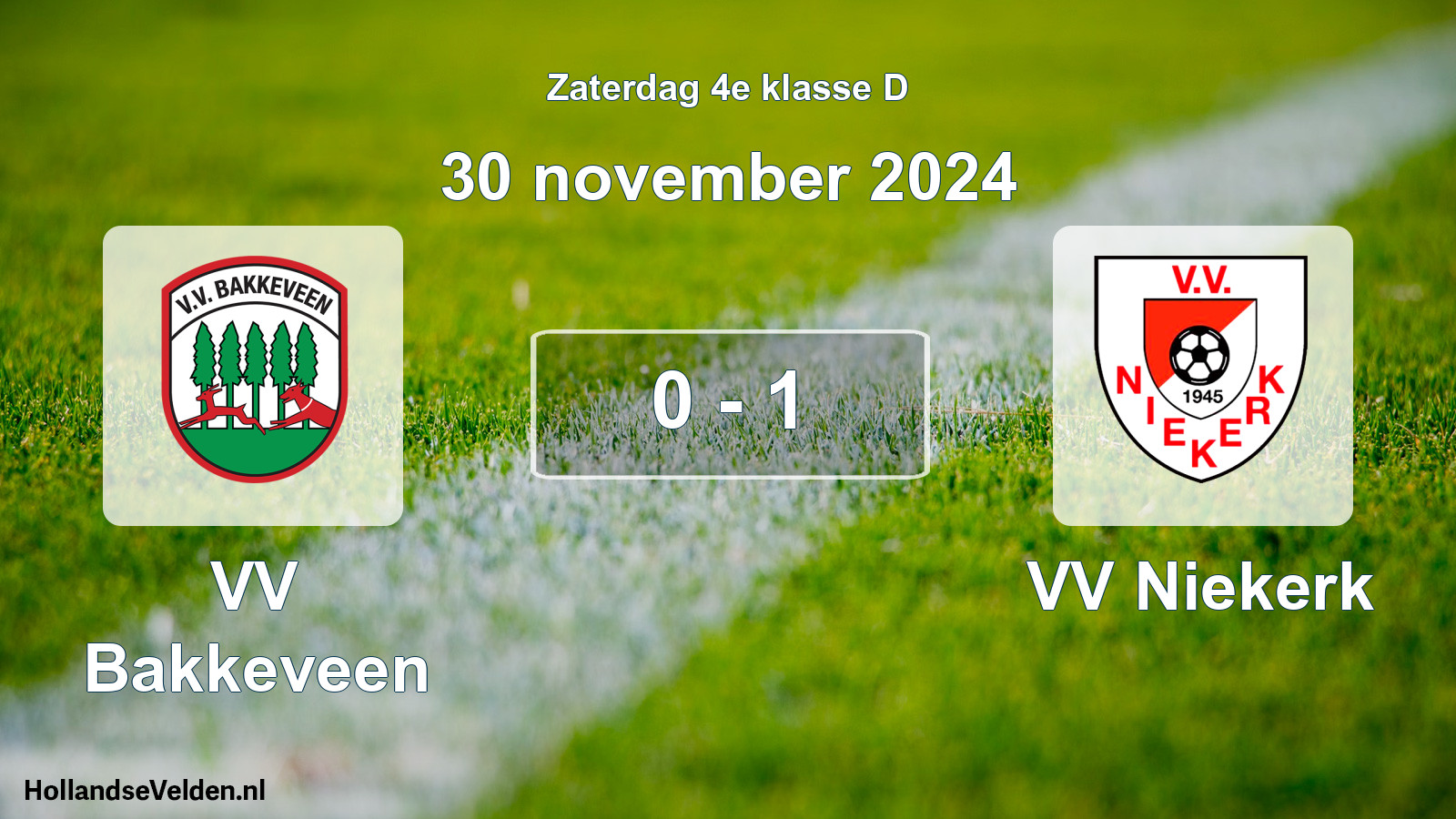 Total number of matches played: VV Bakkeveen - VV Niekerk 0 - 1 (30 November 2024)