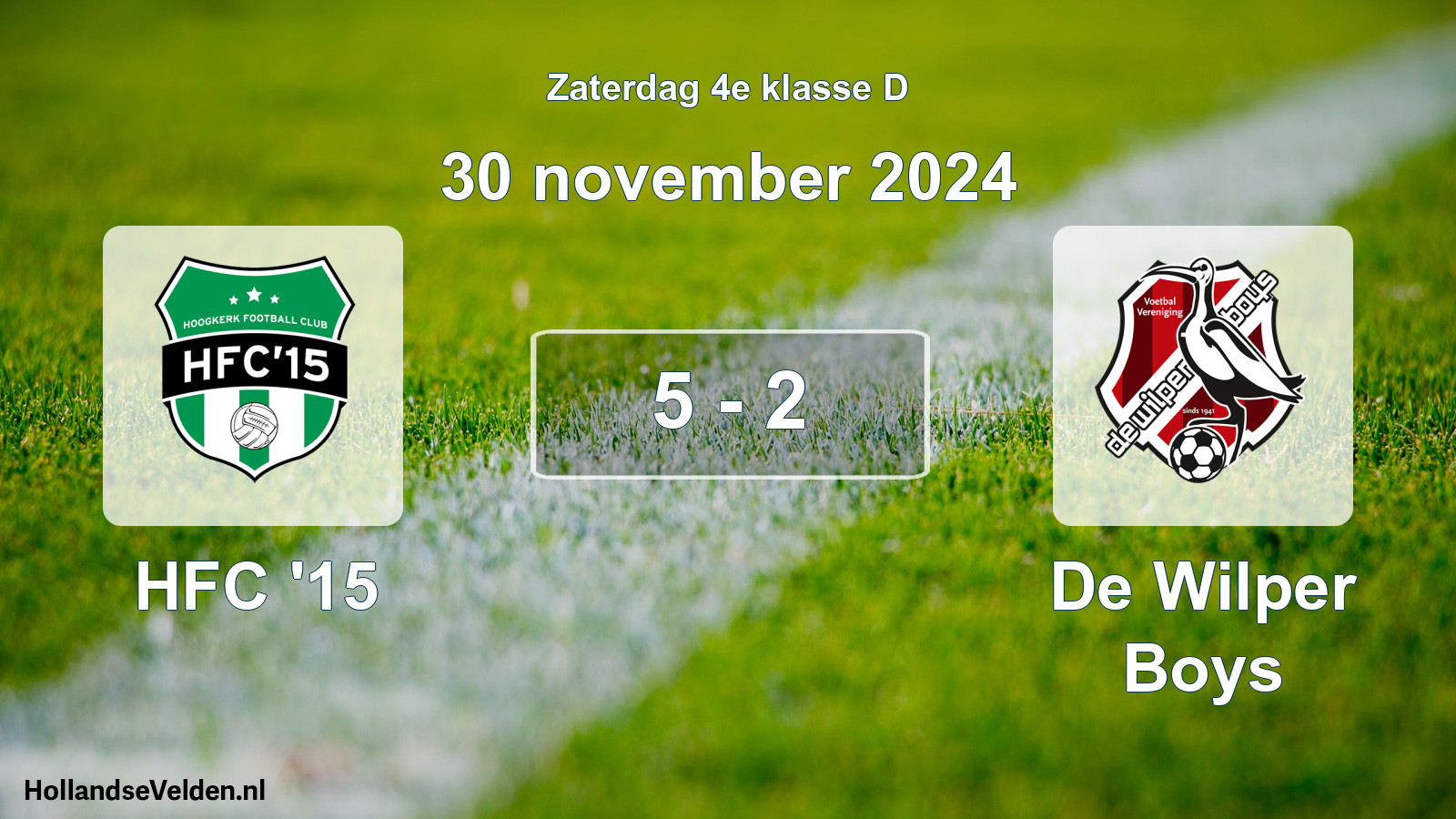 Total number of matches played: HFC '15 - De Wilper Boys 5 - 2 (30 November 2024)