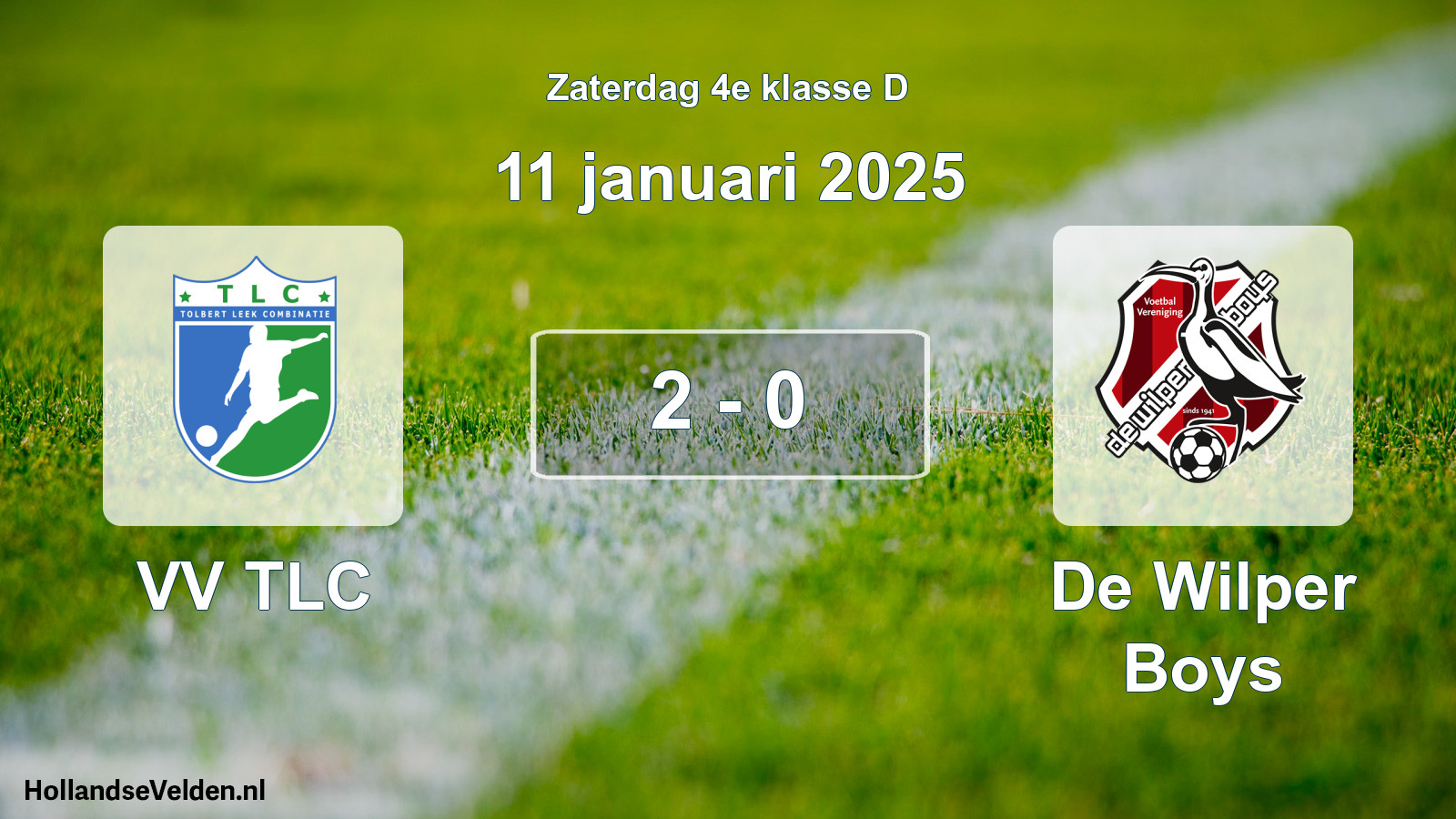 Total number of matches played: VV TLC - De Wilper Boys 2 - 0 (11 January 2025)