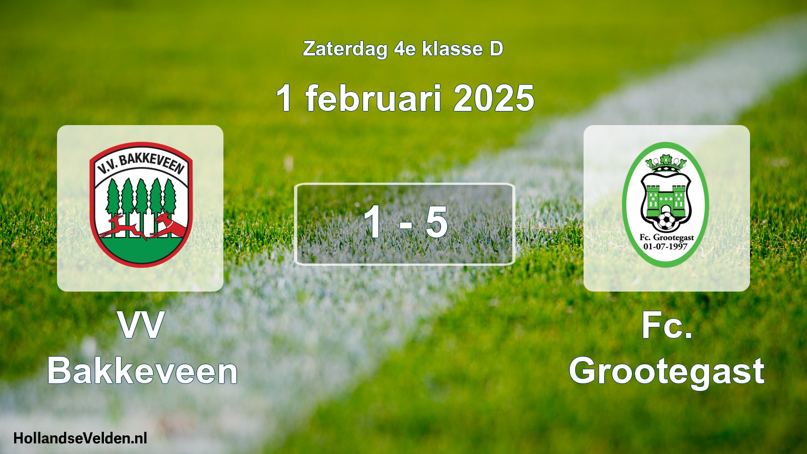 Total number of matches played: VV Bakkeveen - Fc. Grootegast 1 - 5 (1 February 2025)