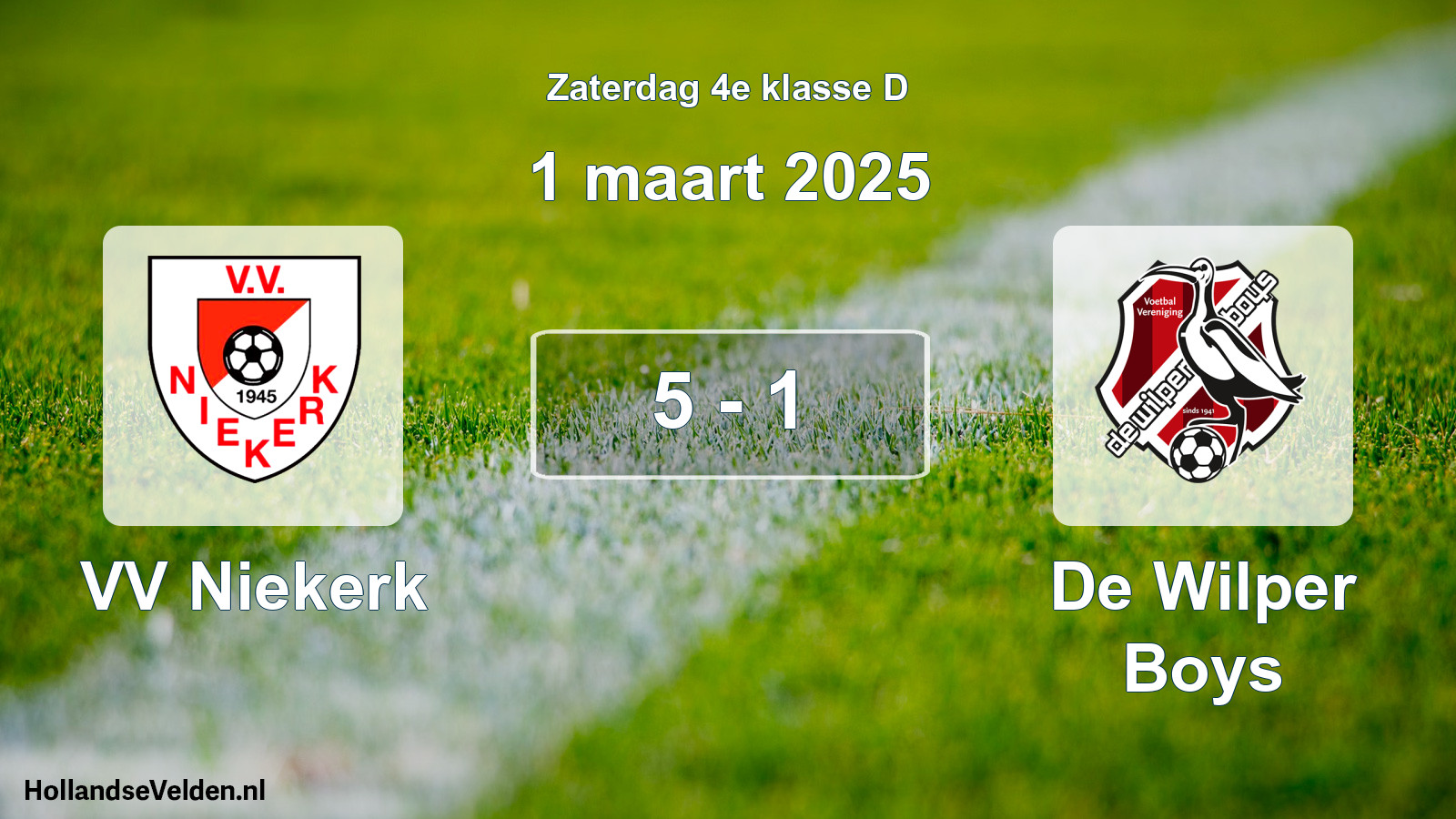 Total number of matches played: VV Niekerk - De Wilper Boys 5 - 1 (1 March 2025)