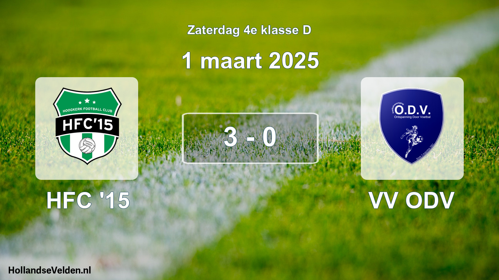 Total number of matches played: HFC '15 - VV ODV 3 - 0 (1 March 2025)