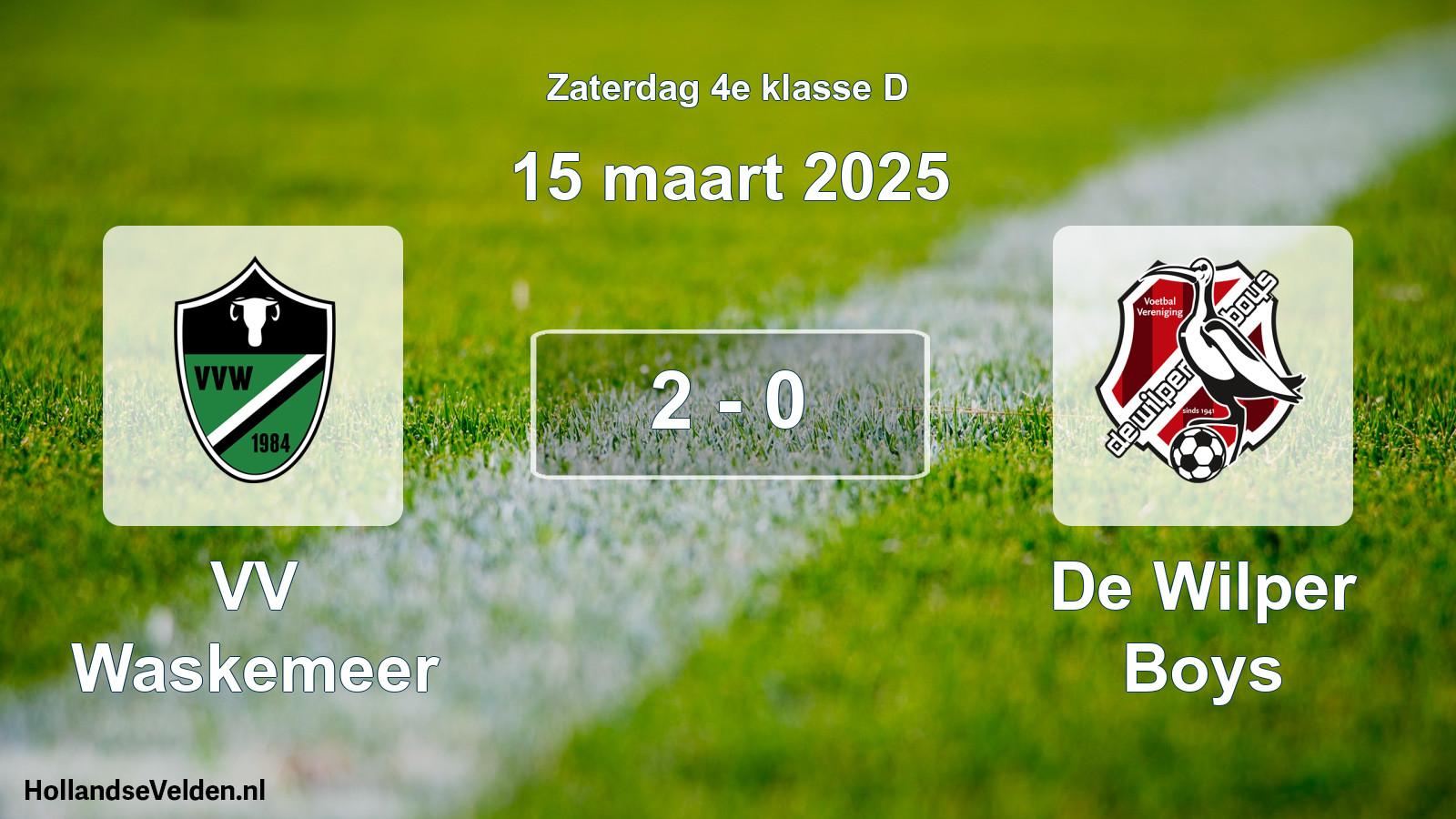 Total number of matches played: VV Waskemeer - De Wilper Boys 2 - 0 (15 March 2025)