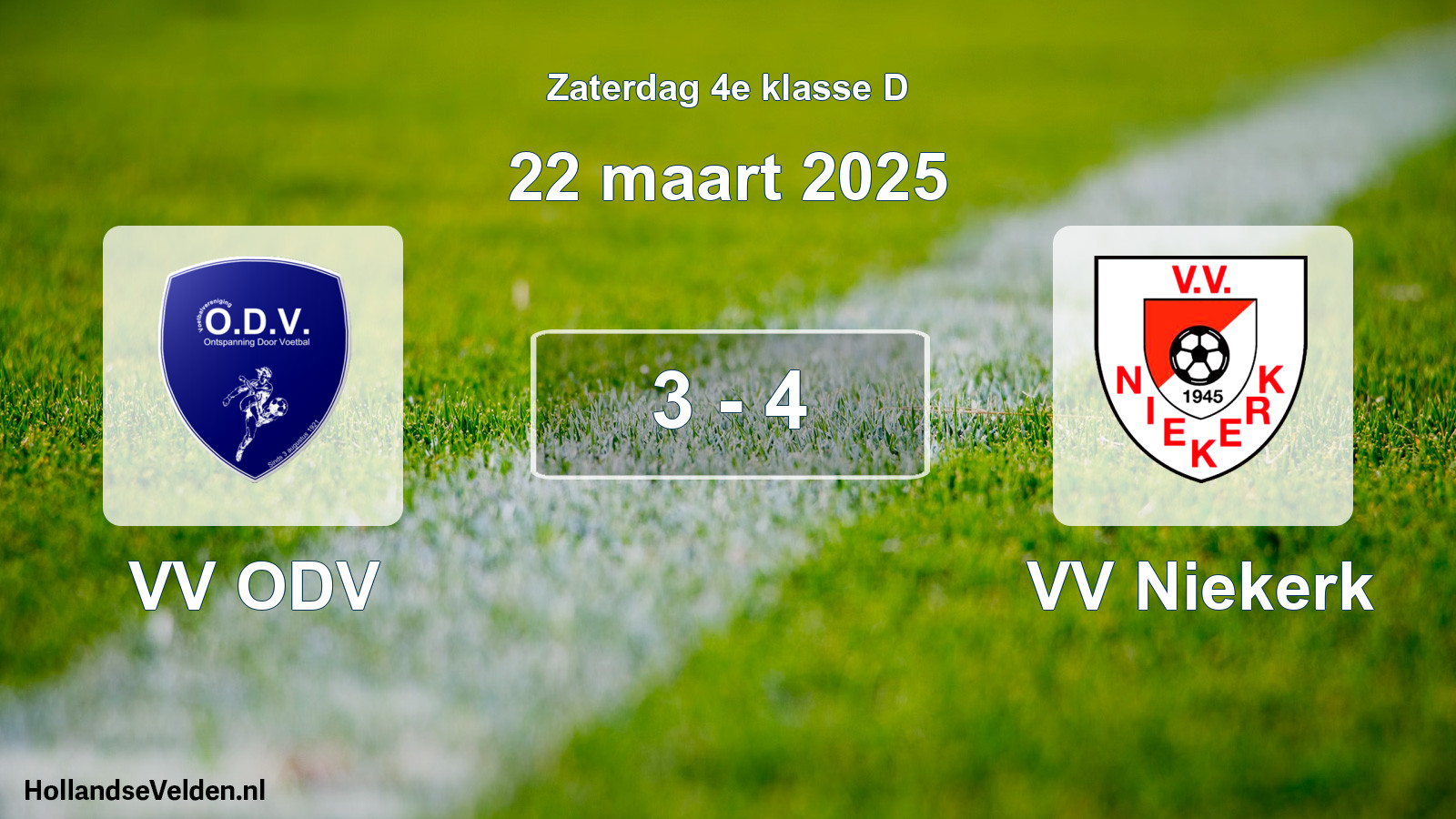 Total number of matches played: VV ODV - VV Niekerk 3 - 4 (22 March 2025)