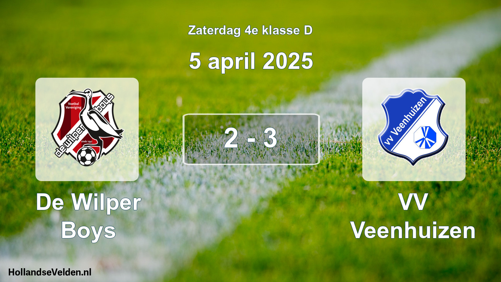 Total number of matches played: De Wilper Boys - VV Veenhuizen 2 - 3 (5 April 2025)
