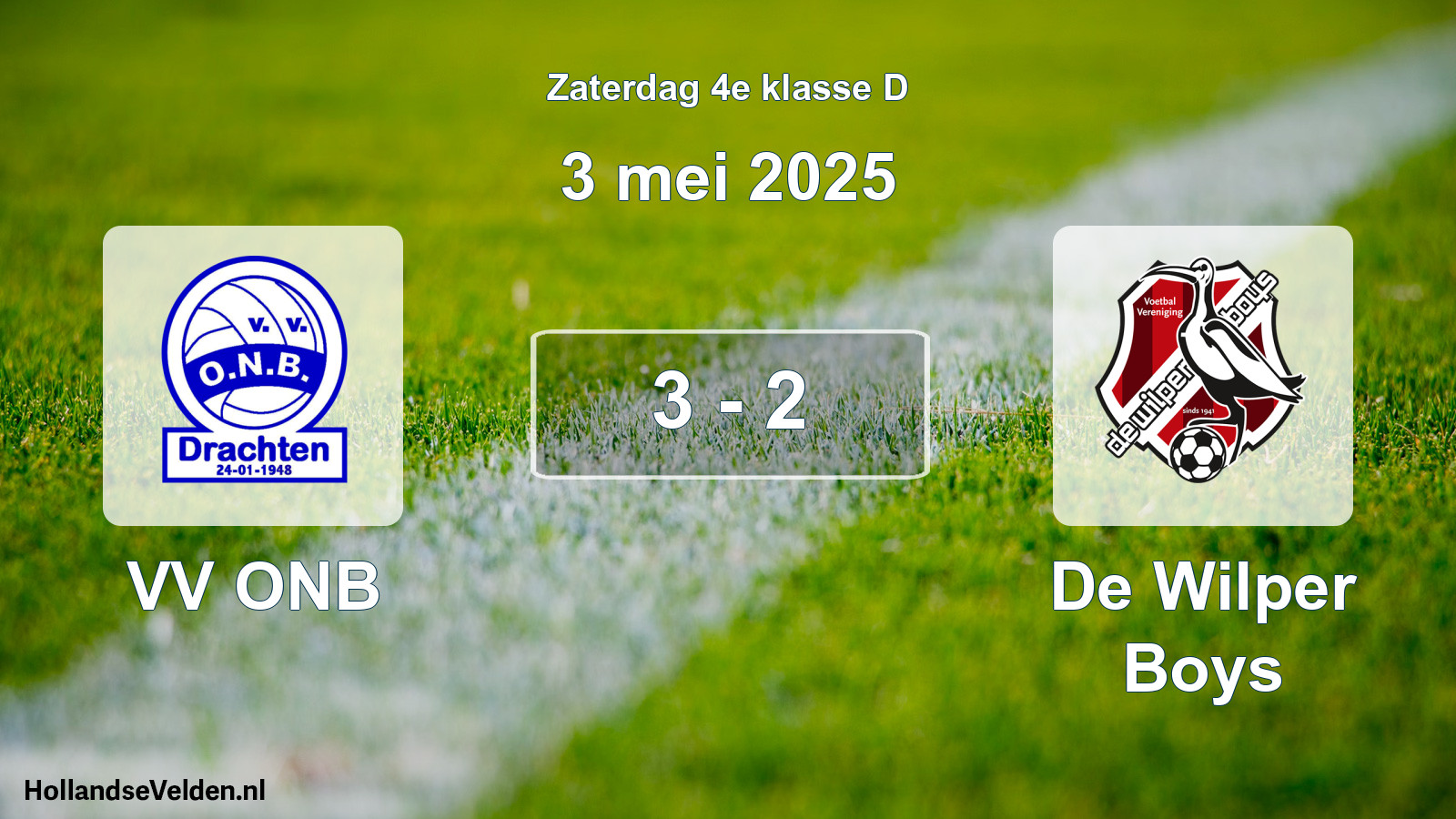 Total number of matches played: VV ONB - De Wilper Boys 3 - 2 (3 May 2025)