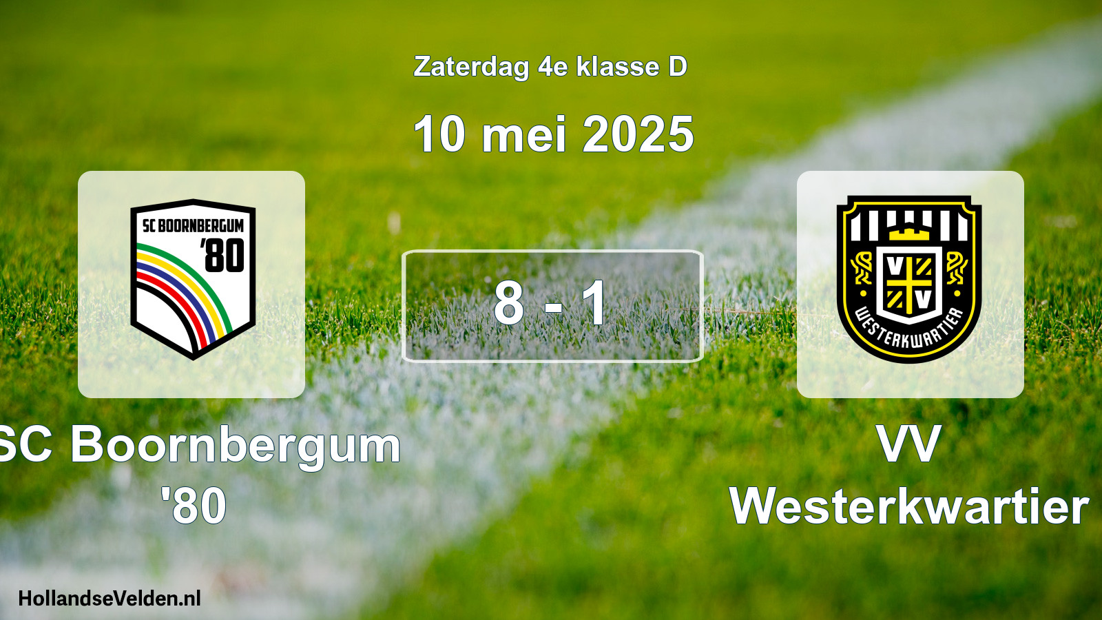 Total number of matches played: SC Boornbergum '80 - VV Westerkwartier 8 - 1 (10 May 2025)