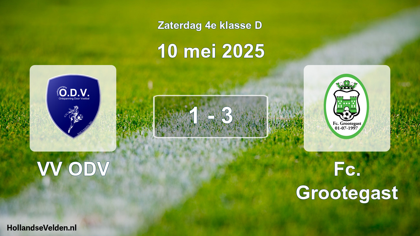 Total number of matches played: VV ODV - Fc. Grootegast 1 - 3 (10 May 2025)