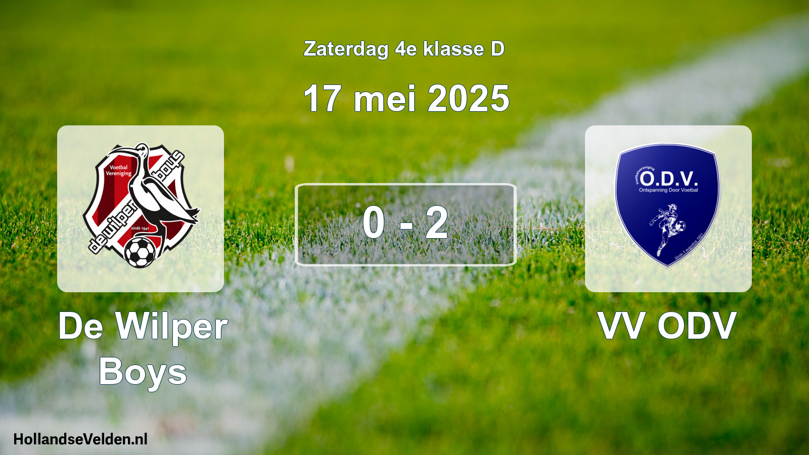 Total number of matches played: De Wilper Boys - VV ODV 0 - 2 (17 May 2025)