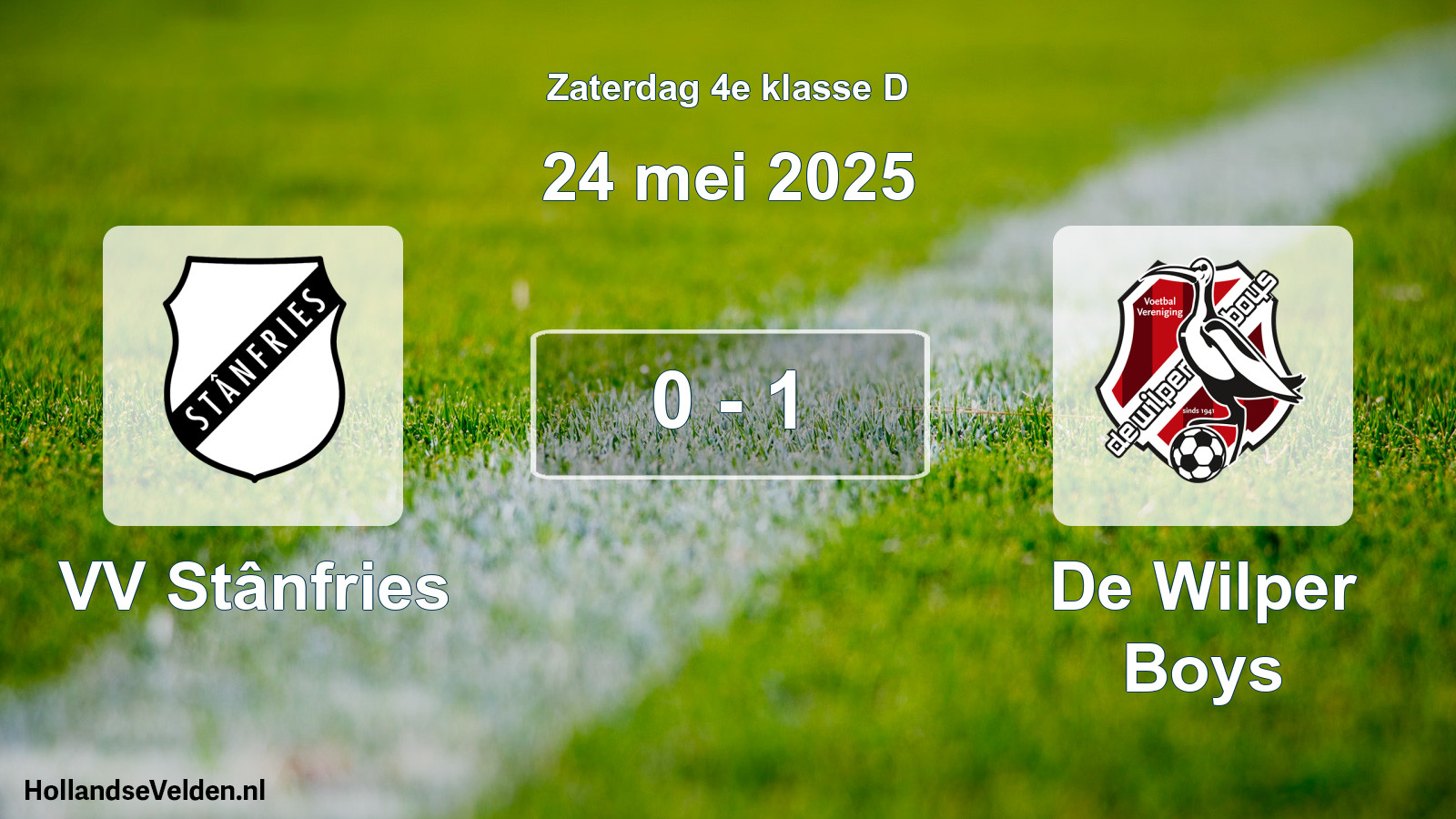 Total number of matches played: VV Stânfries - De Wilper Boys 0 - 1 (24 May 2025)