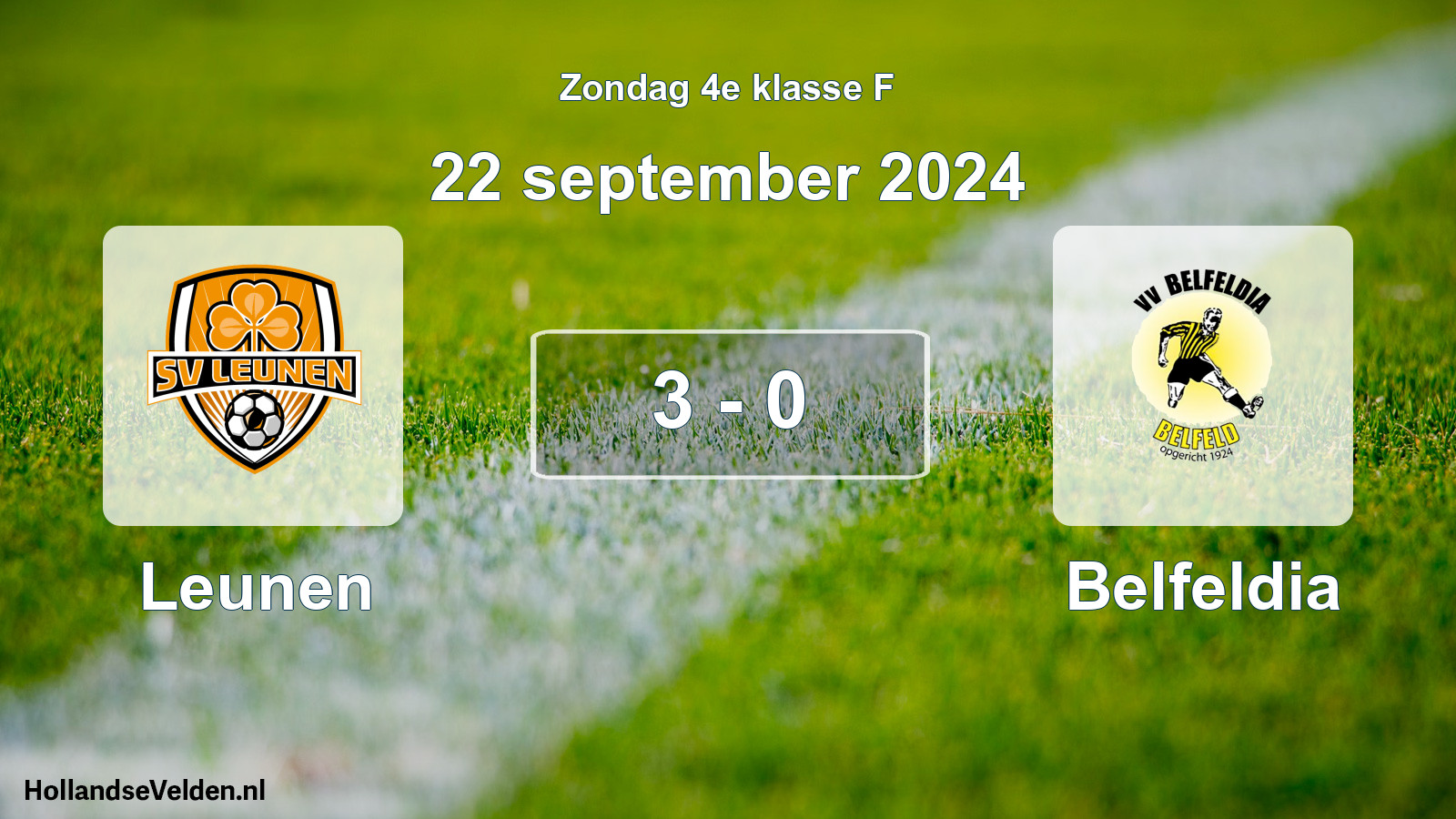 Total number of matches played: Leunen - Belfeldia 3 - 0 (22 September 2024)