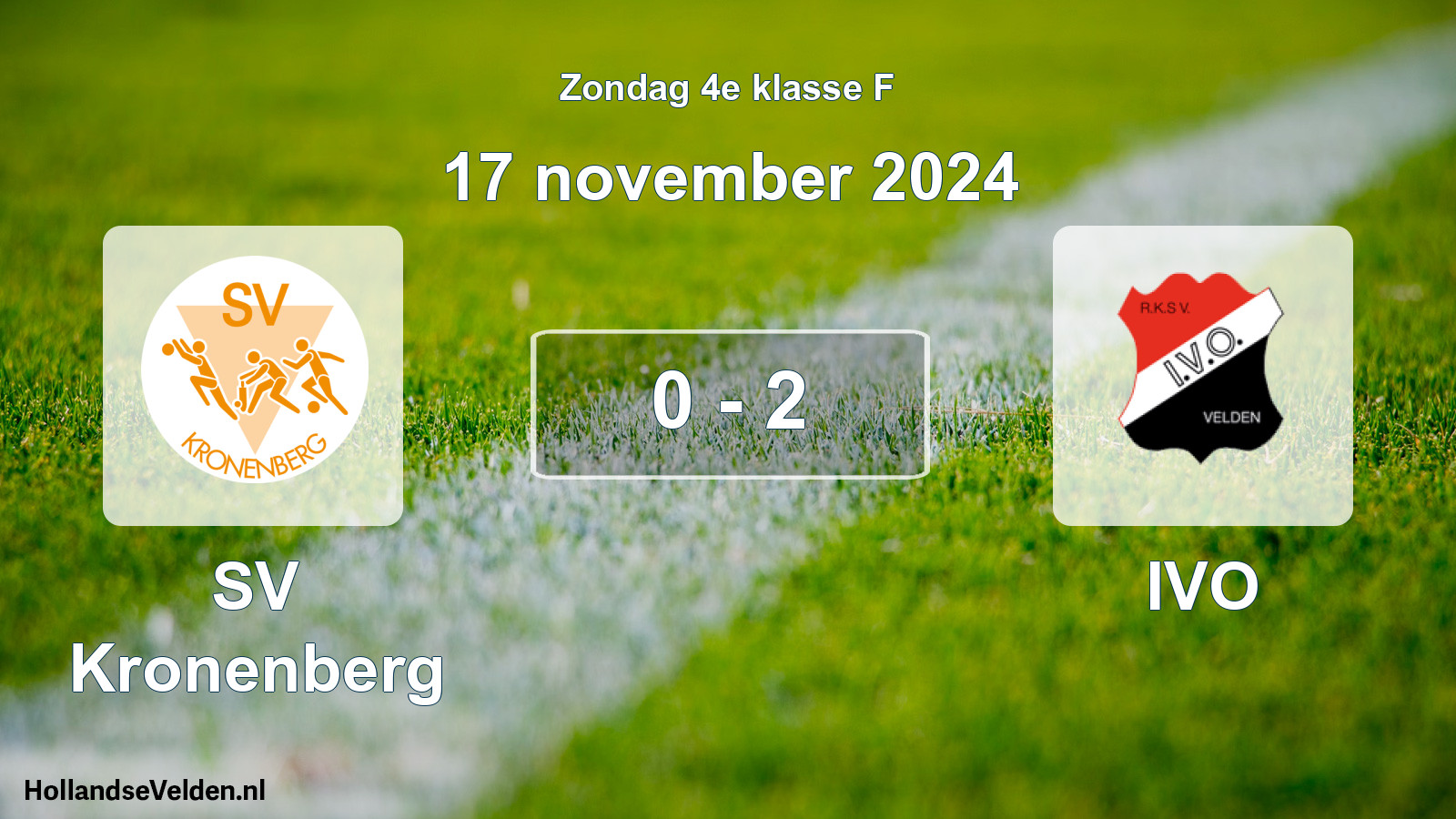 Total number of matches played: SV Kronenberg - IVO 0 - 2 (17 November 2024)