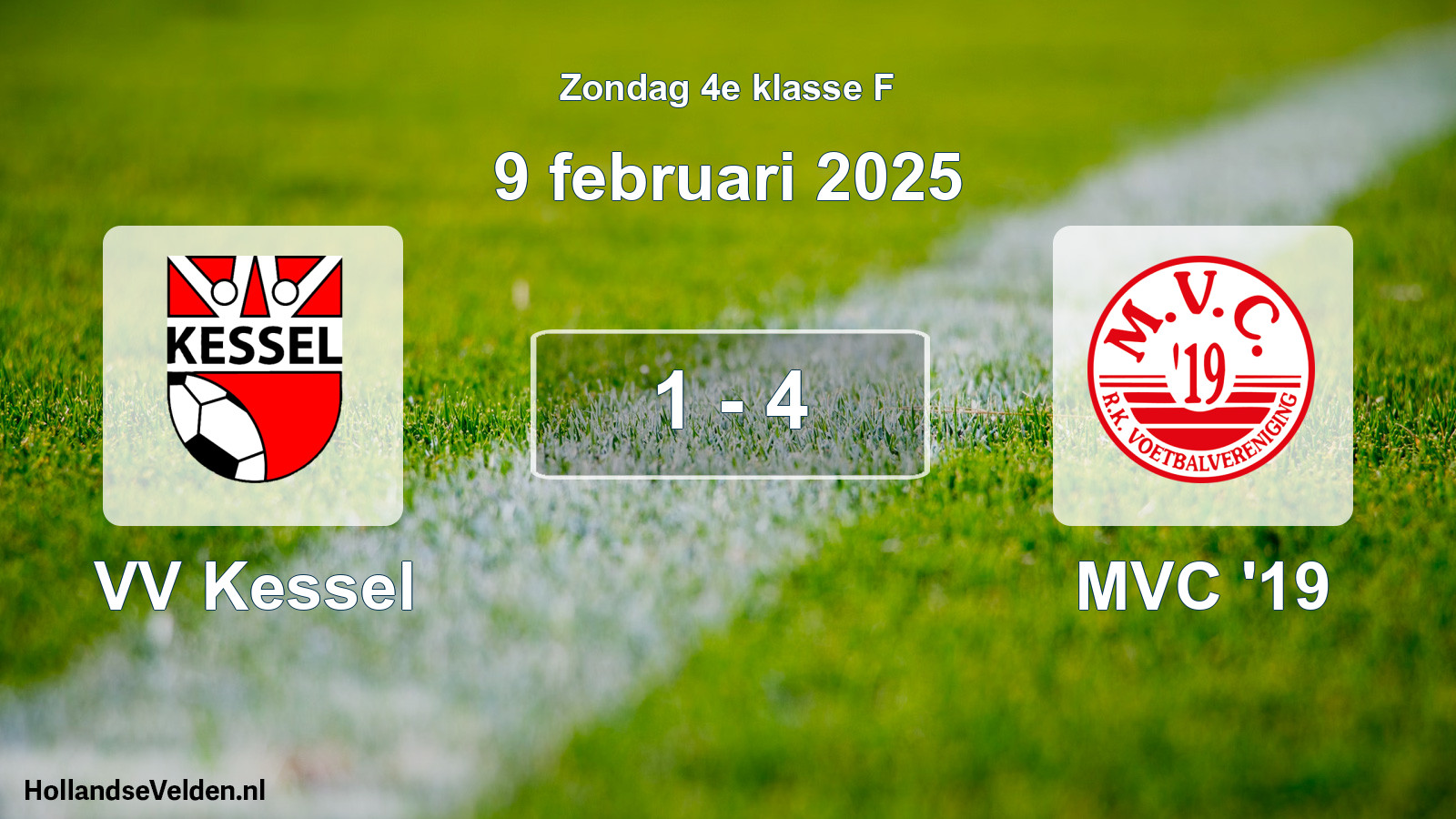 Total number of matches played: VV Kessel - MVC '19 1 - 4 (9 February 2025)