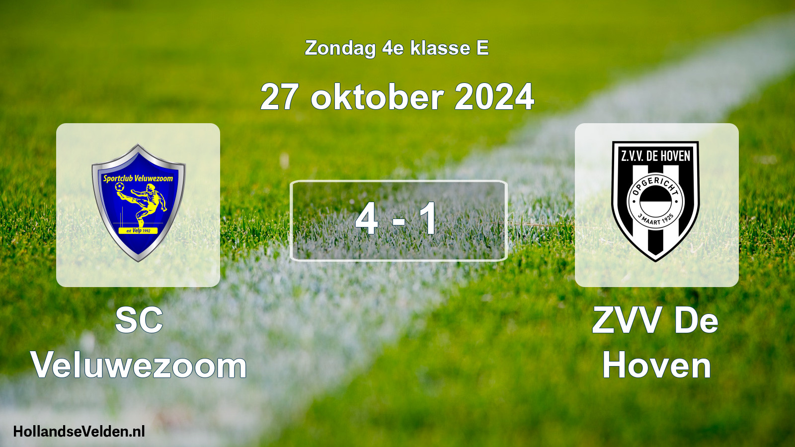 Total number of matches played: SC Veluwezoom - ZVV De Hoven 4 - 1 (27 October 2024)