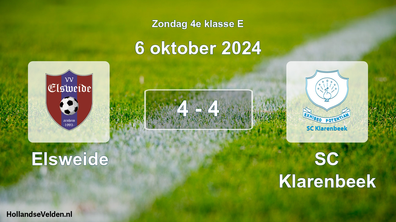 Total number of matches played: Elsweide - SC Klarenbeek 4 - 4 (6 October 2024)